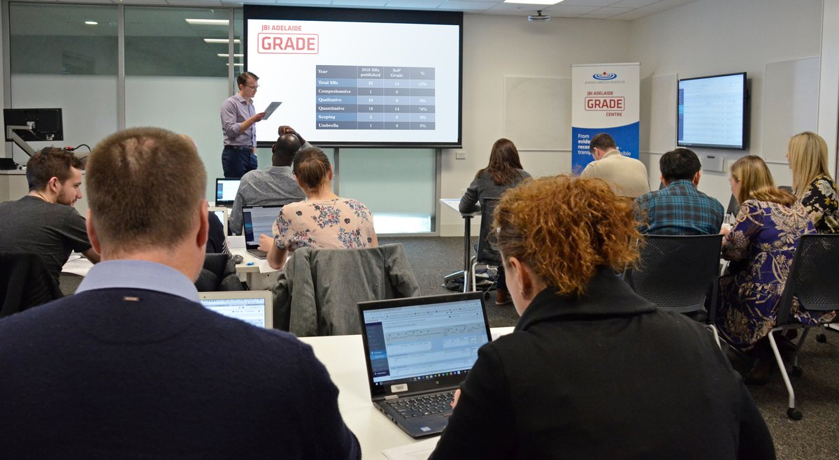JBIEBHC's tweet photo. JBI Adelaide GRADE Centre's 1-day workshop is designed for systematic reviewers &amp; guideline developers.  

The next workshop is on 21 March at the Adelaide Health and Medical School!

Register now 👉 https://t.co/H8xQanadQK

#GRADEapproach #JBIEBHC 
@JBI_GRADE https://t.co/7mZcu6xVhQ