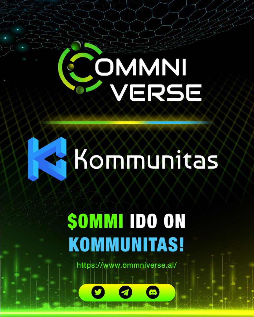 🔥 $OMMI partners with @Kommunitas1 for IDO!🔥

We are thrilled to announce our next growth phase with #Kommunitas as our official #IDO partner.🚀

🤩We are looking forward to an awesome launch to drive the adoption of #FNFTs via our #AI-powered Fractionalized #NFTMarketplace.