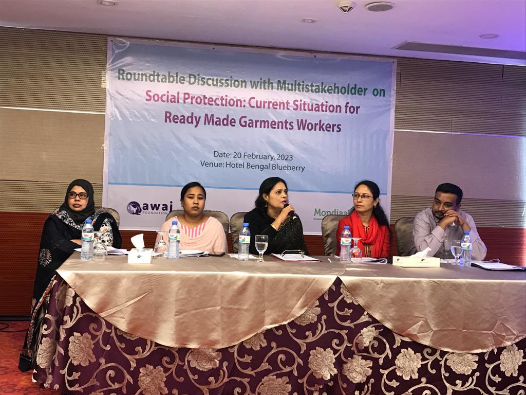 Awaj_fdn's tweet photo. Today @awaj_fdn &amp; @Mondiaal FNV arranged a roundtable discussion on social Protection , very necessary considering the time &amp; situation of RMG workers. https://t.co/u98Yq9cHkg