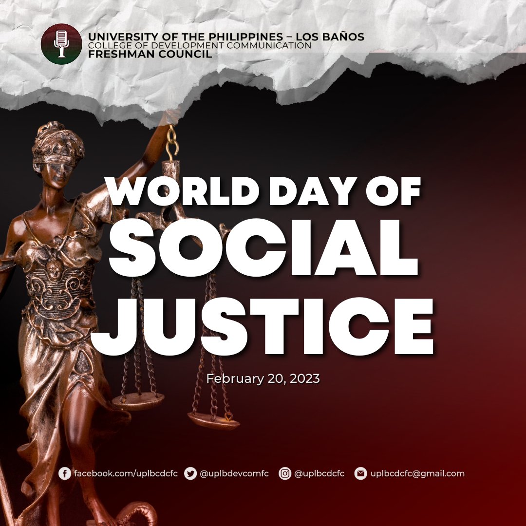 uplbdevcomfc's tweet photo. [STATEMENT OF THE CDC FC ON THE WORLD DAY OF SOCIAL JUSTICE]

The CDC FC urges all CDC and UPLB students to continue to fight for social justice. We must stand our ground, realign our values, and act for the betterment of the Filipino people.

#WorldDayofSocialJustice
#CDCFC22 https://t.co/RcebmD4U1v