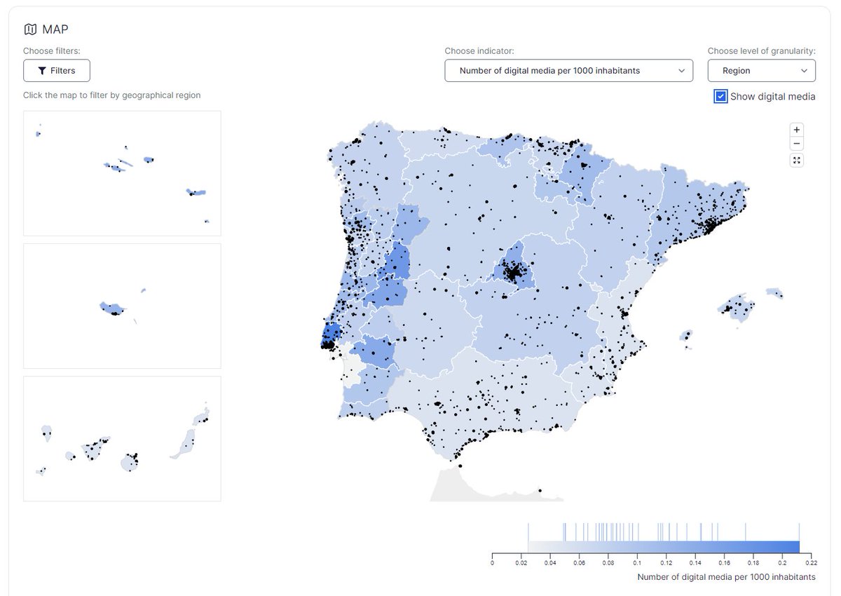 📣IBERIFIER, observatory for Spain and Portugal of the #EDMOeu network, has just launched an useful tool for the European research on digital media and disinformation. Check out our new digital media map, with more than 5,000 publications. #OpenAccess
🗺️ map.iberifier.eu