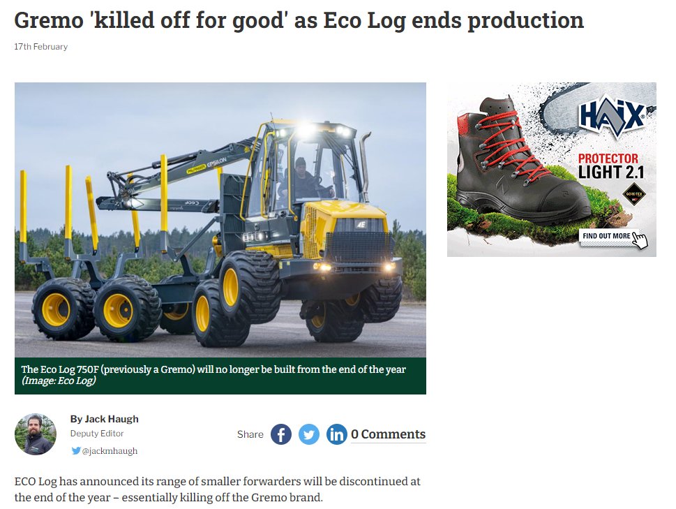 lwhemmings's tweet photo. Sad to see this range of smaller forwarders being killed off due to low demand - this is exactly the type of machine Estate managers need to carry out early thinning with low impact, tidy bits of blow and reach places off limits to big forwarders. @JackMHaugh @WoollyMaggot https://t.co/xDI07CCIRW