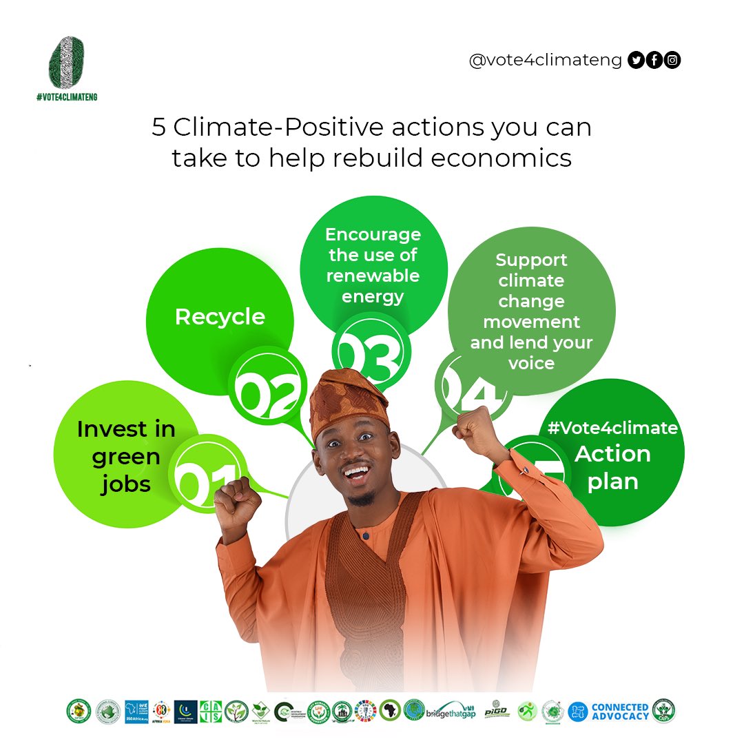 Join the movement towards a sustainable future! 🌍🌱 Let's make a difference together! 

<a href="/SDGRadioNG/">SDGRadioNG</a> 
<a href="/FoundationLekeh/">LEKEH DEVELOPMENT FOUNDATION</a>
<a href="/GERIinitiative/">Gender and Environmental Risk Reduction Initiative</a>
<a href="/CSDevNet1/">Climate & Sustainable Development Network</a>
<a href="/AfricaCRP/">ClimateRealityAfrica</a>
<a href="/bfpinitiative/">Break-Free From Plastic Awareness Initiative</a>
<a href="/ploggingnigeria/">Plogging Nigeria</a>
<a href="/gifsep4climate/">#Food #Climate #Biodiversity #Development</a>
<a href="/350Africa/">350 Africa</a>
<a href="/ClimateWed/">ICCDI AFRICA</a>
<a href="/ecocykle/">ECOCYKLE</a>

#Vote4Climate
#Vote4ClimateNG