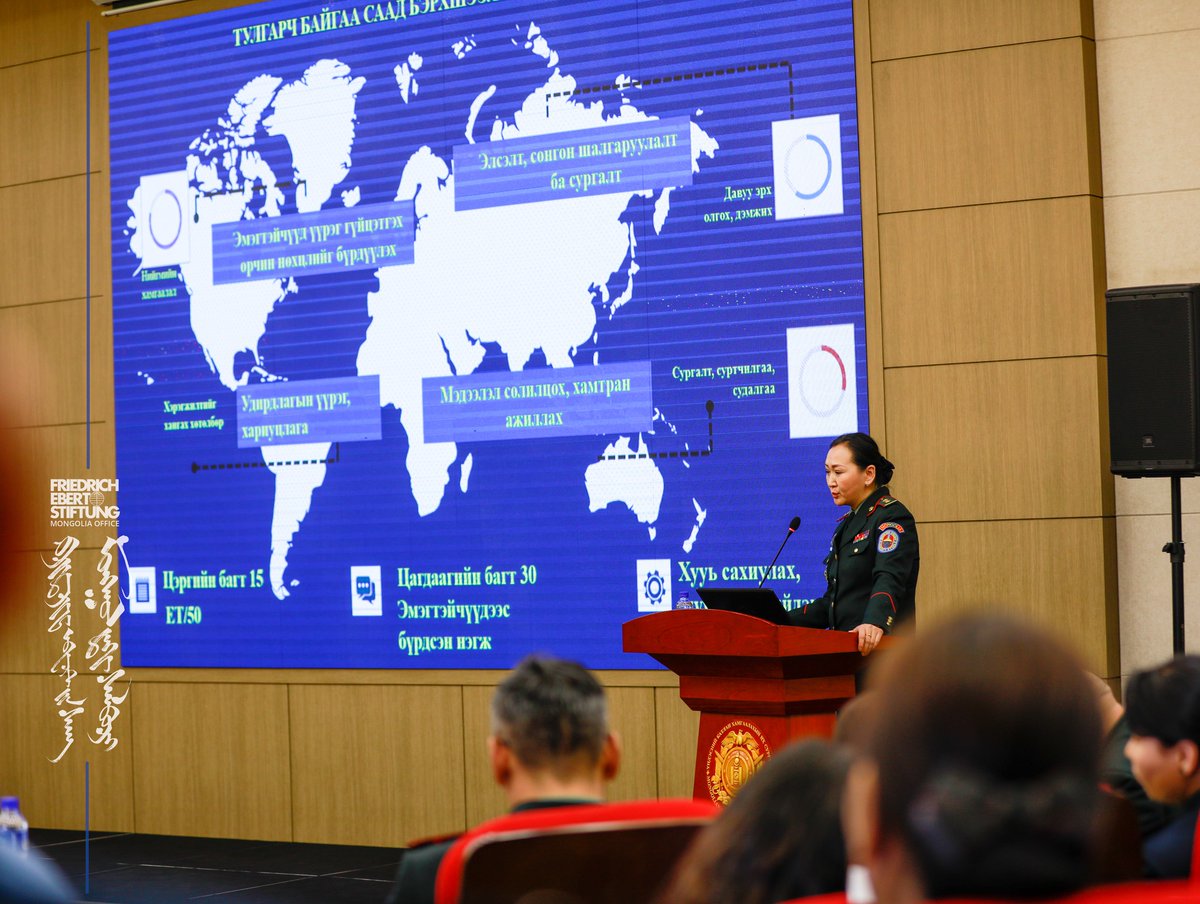 FESinAsia's tweet photo. Mongolian government has announced to increase the number of female #peacekeepers so representatives of the Mongolian Armed Forces and law enforcement agencies discussed this in a conference by #FESMongolia and govt+academic partners
#Read more here📖https://t.co/mllHJrfm60 https://t.co/kgV8QYydoT