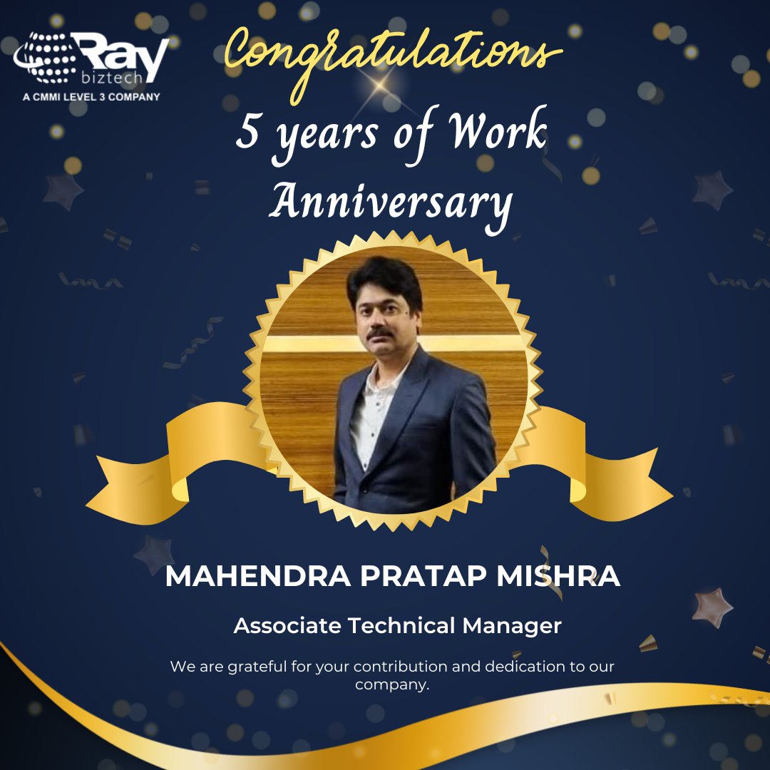 RBT_Original's tweet photo. Wishing you a very happy work anniversary Mahendra Mishra. Thank you for your contribution over the years and look forward to many more.
#LifeatRBT #RBTIIANS #WorkAnniversary #5YearsofService #RBT https://t.co/Aml1a01S8a