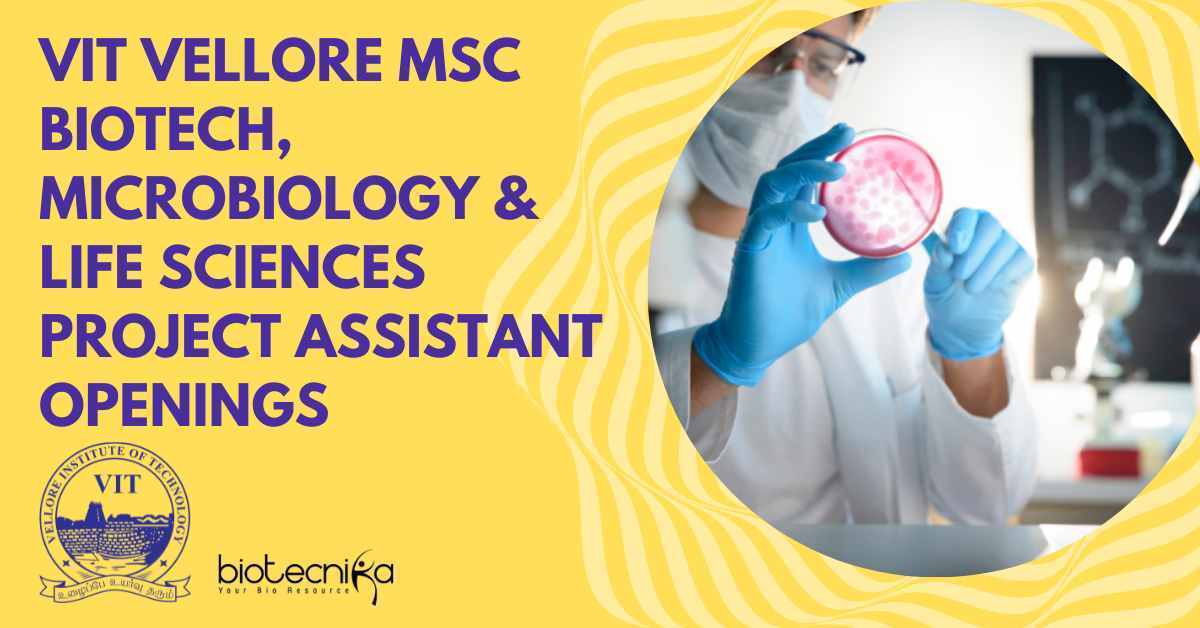 biotecnika's tweet image. 🔎👀 Exciting news for MSc Biotech, Microbiology & Life Sciences candidates! VIT Vellore has Project Assistant openings. Don't miss this opportunity and apply now!
👇
biotecnika.org/2023/02/vit-ve…
#VITVellore #ProjectAssistant #MSCBiotech #Microbiology #LifeSciences #JobOpening