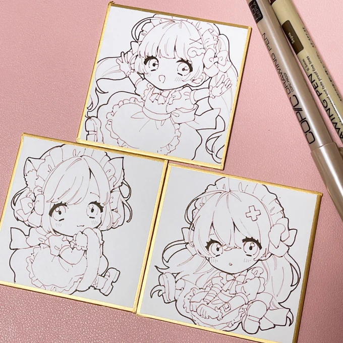 線画と完成  #コピック 