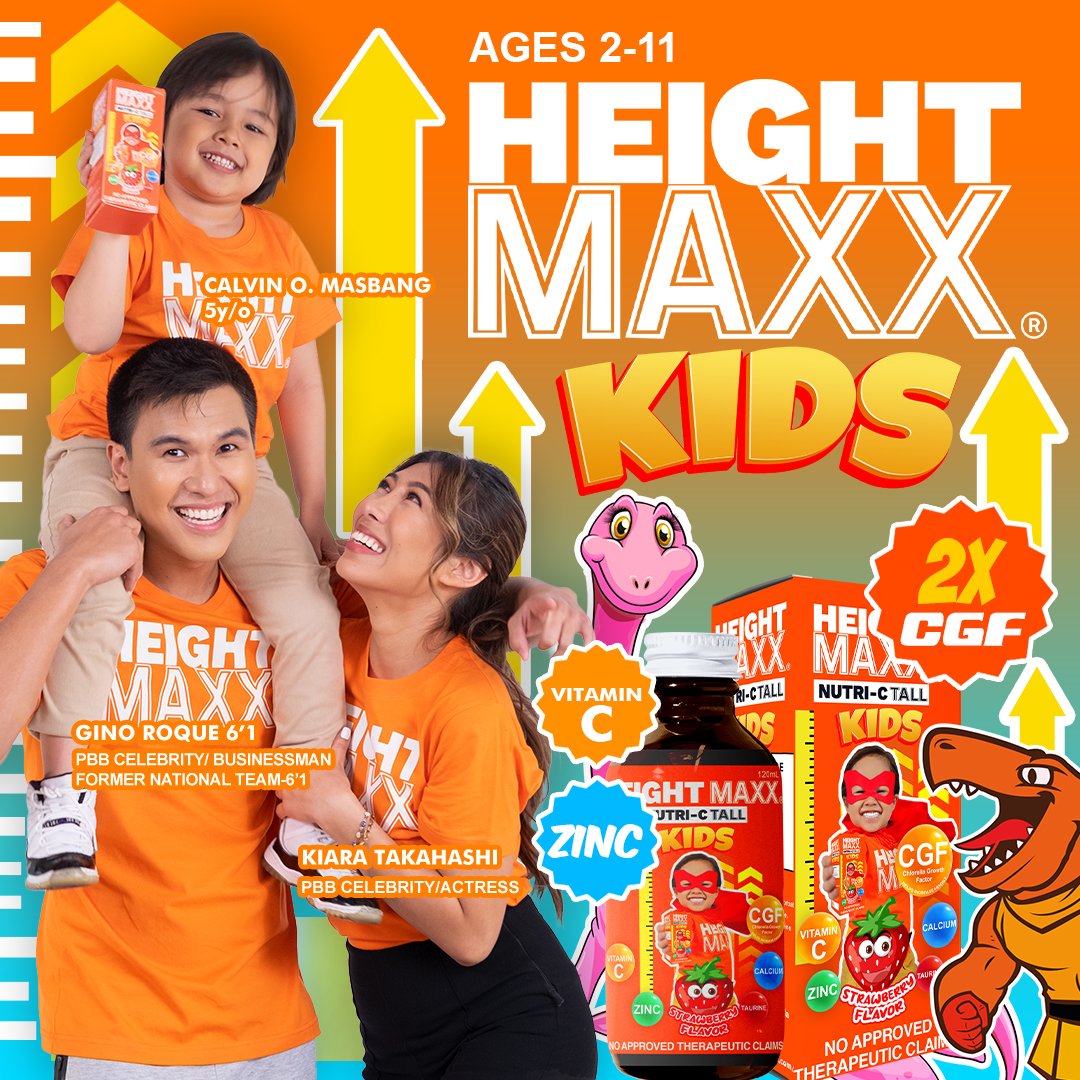 KIANO X HeightMaxx is now here! We are so excited for you guys to see the first official photo! 

HeightMaxx Syrup 2x CGF compared to the leading brand, available on Shopee, LazMall and our official website