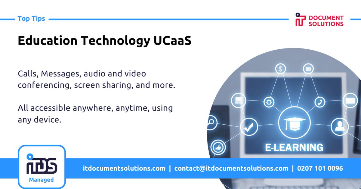 A #UnifiedCommunication solution comes with a range of useful features that enable school administrators, teachers, students, and parents to come together via telephone or video, even from home. 

Arrange your demo: eu1.hubs.ly/H02R-D10

#EdTech #UCaaS #ITDocumentSolutions