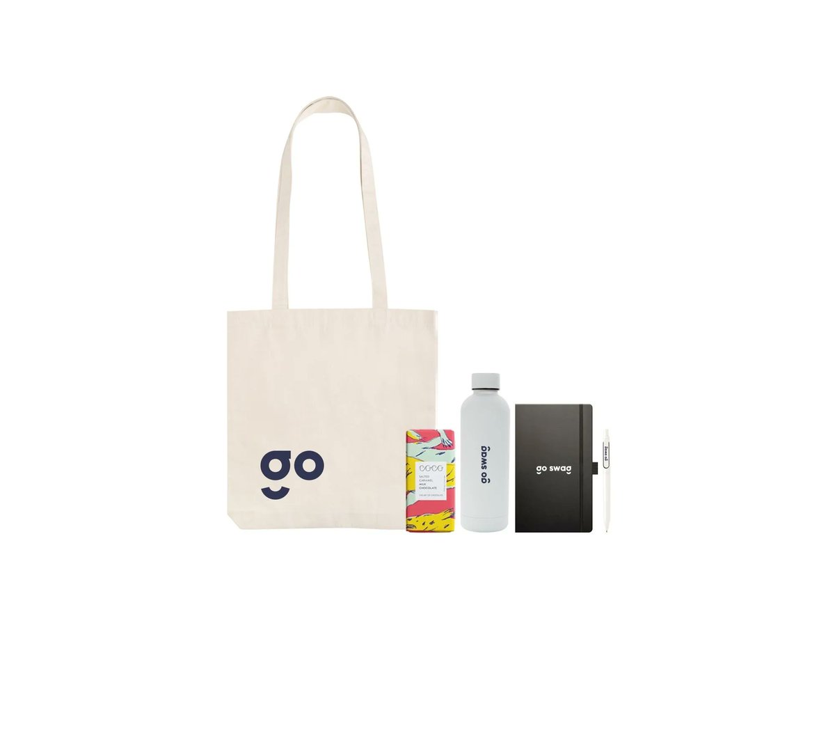 Looking for event #swag? 📦 

Our classic event pack comes with:

⭐️a branded tote
⭐️classic water bottle
⭐️delicious coco salted caramel chocolate 😋 
⭐️premium notepad and pen

Looking for something bespoke? Speak to the team. 

buff.ly/3tTdS3G
