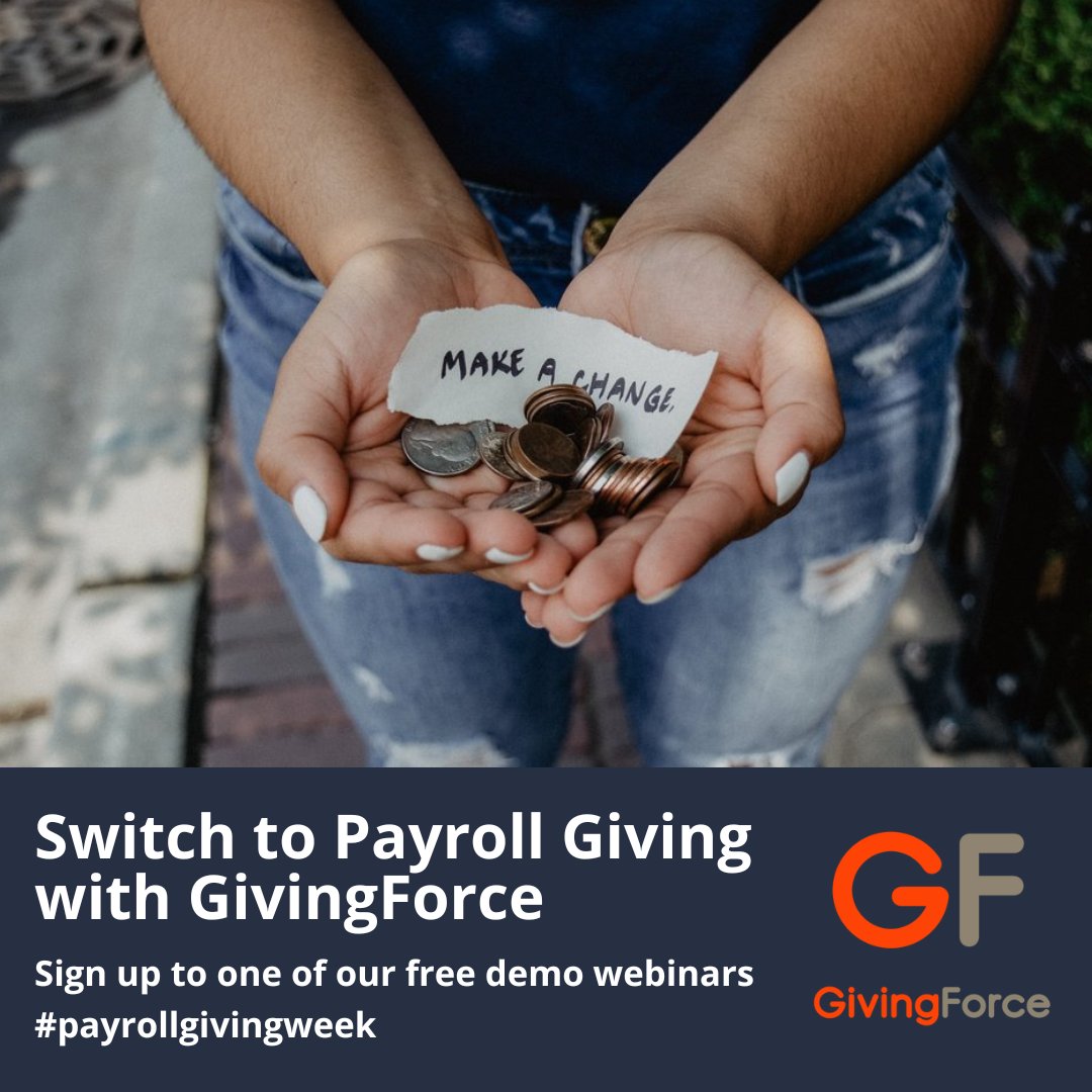 givingforce's tweet photo. Sign up to our webinar on Thursday and hear about the benefits of Switching to Payroll Giving with GivingForce.

Find out more and book your place.
https://t.co/UwTbYmxbrU

#PayrollGivingMonth https://t.co/5ZDkJCJiQR