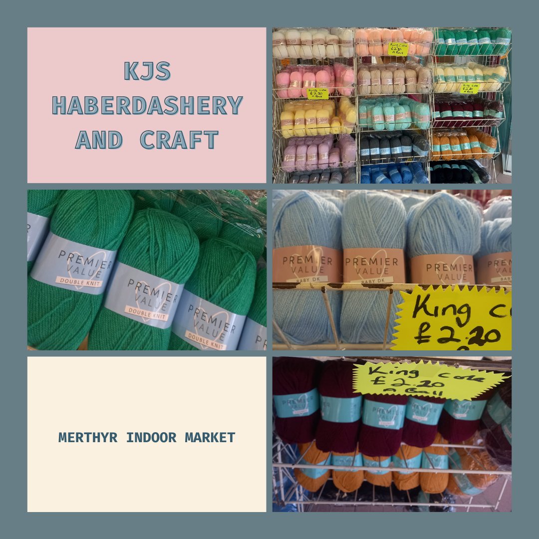 King Cole wool, available from KJs Haberdashery and Craft in Merthyr Indoor Market.

#merthyrindoormarket #sttydilshoppingcentre #merthyrtowncentre #community #haberdasherystall #kingcolewool #craftstall #haberdashery #crafts #craftprojects #becreative #indoormarket