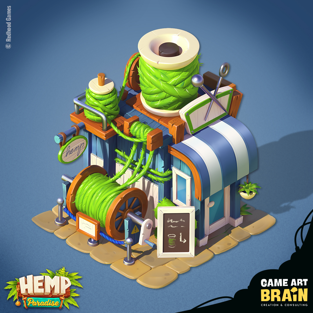 GameArtBrain's tweet photo. For clothes you need fiber and this "Fiber Workshop" should be able to deliver what is needed.
We created this asset for the game "Hemp Paradise" by Redhood Games.
#isometricbuilding #gameart #casualgames #isometricart #digitalart #artoftheday #casualgames #bongtime #hemp https://t.co/1frhOpk4r2