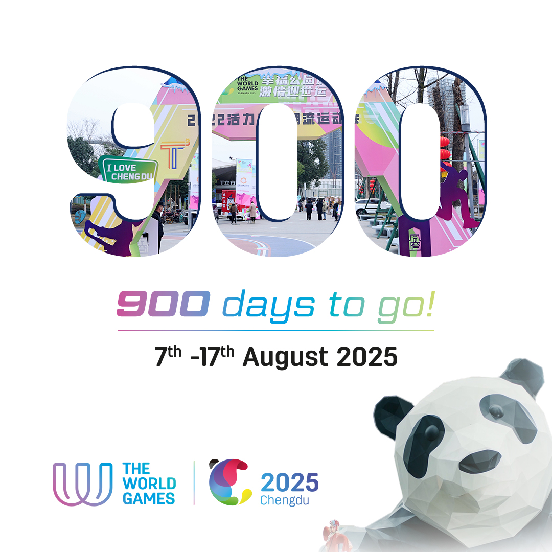 900 days to goooooo! Which sport will you be watching when The World Games take place in Chengdu in 2025? 

#WeareTheWorldGames #RoadtoChengdu #TWG2025