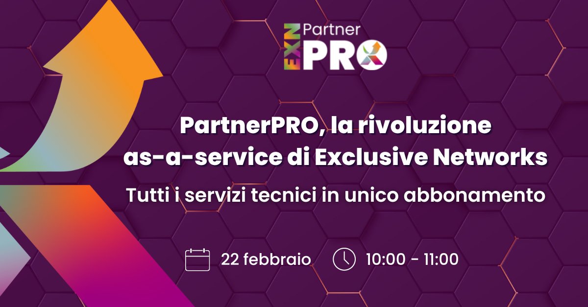 EXN_IT's tweet image. #PartnerPRO è il programma di sottoscrizione di @EXN_IT che ti permette di usufruire dei nostri servizi tecnici. 
Un unico abbonamento per accrescere le tue competenze e offrire ai tuoi clienti e prospect le migliori soluzioni di #cybersecurity.

🌐attendee.gotowebinar.com/register/30754…