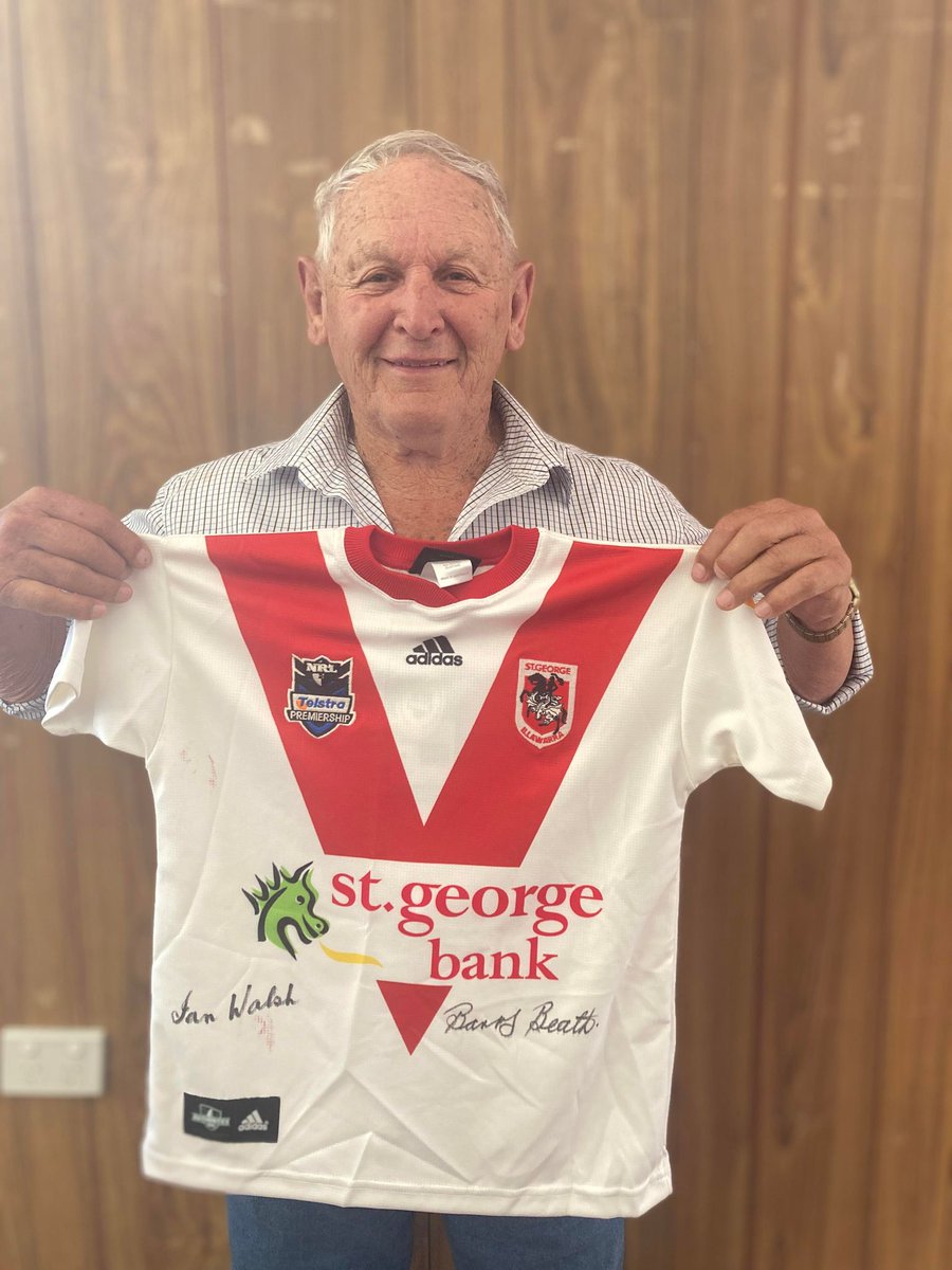 A special piece of Eugowra and @NRL_Dragons history is up for online auction right now. Signed Dragons jersey by Ian Walsh and Barry Beath. An absolute one of a kind piece of memorabilia. All proceeds go to the Eugowra Community. eugowramasters.com
