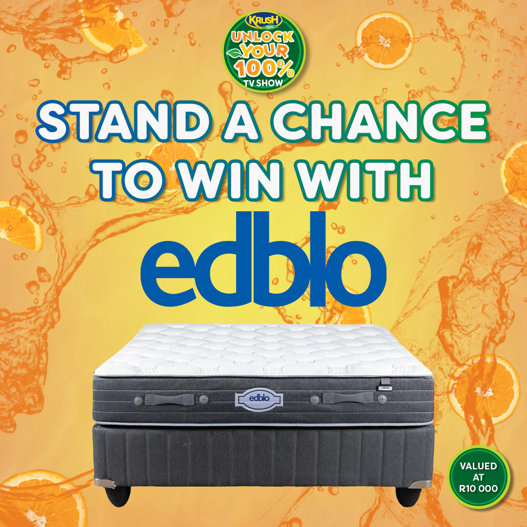 WIN with #EdbloSA and #Krush 🛏️ We've got a queen sized bed, valued at R10 000 to giveaway to 1 lucky viewer. To enter, reply telling us how winning will help you unlock your 100%, Include #Krush in your reply. Comp closes: 5 March 2023 at midnight. Ts&Cs apply.