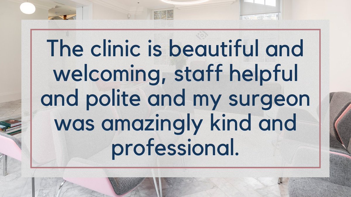"The clinic is beautiful and welcoming, staff helpful and polite and my surgeon was amazingly kind and professional." Patient Review. #trustpilot #lasereyesurgery ow.ly/rXbB30stUrF