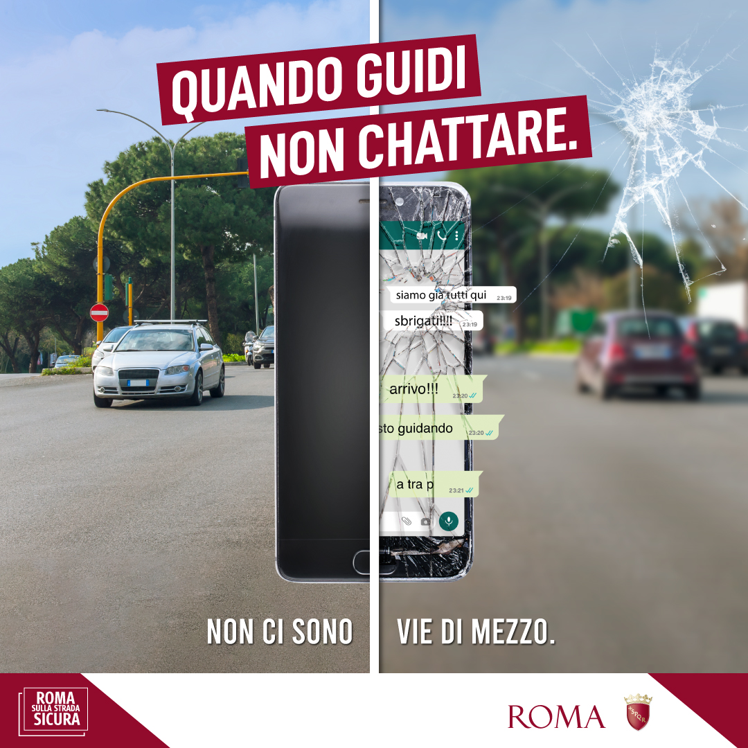 Quando guidi, non mettere a rischio la tua vita e quella degli altri. Rispettare le regole in strada è l’unica soluzione per limitare gli incidenti. 

#RomaSullaStradaSicura: la campagna di comunicazione sulla sicurezza stradale.

👉 bit.ly/RomaSullaStrad…

<a href="/romamobilita/">Roma Mobilità</a>