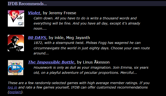 createursmondes's tweet photo. L’IFDB, abréviation de l'Interactive Fiction DataBase, est une base de données en ligne de jeux de fiction interactive (FI).
https://t.co/OCUJ39Wvbq
#ifdb #fiction #interactive #FI #jeux #visualnovel https://t.co/OhGvgjtn63