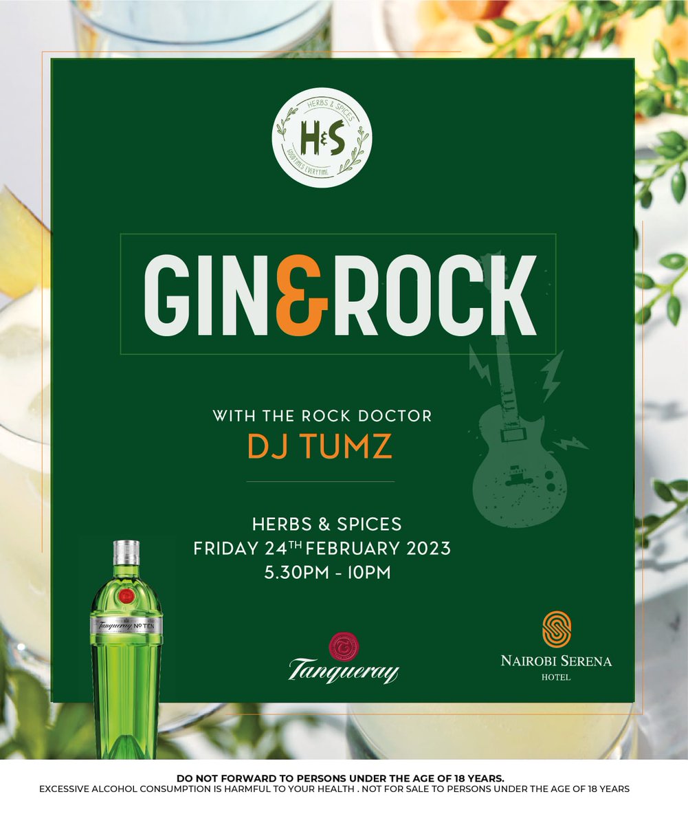 Buy two cocktails, get one free 🥂 

#serenaexperience #ginandrock #tanqueray #ginlovers #nairobiserenaweekends #fridaynight #rockdoctor