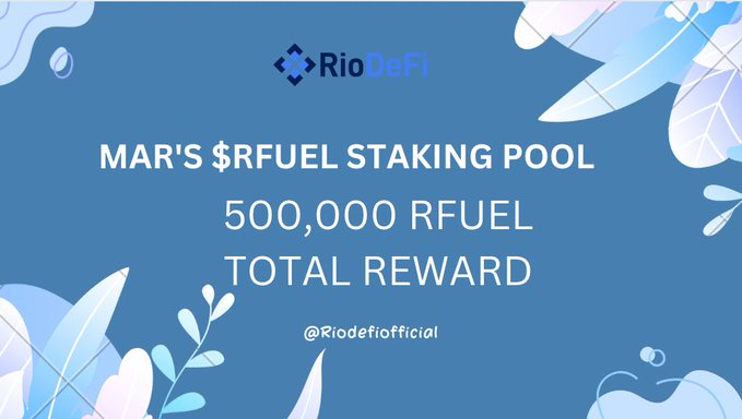 FLS_News_1's tweet photo. ⛽️ @Riodefiofficial $RFUEL ETH Staking Pool has been Renewed!
⛽️ #RFUEL is #RioChain’s native cryptocurrency, used to pay for all transactions on RioChain and power its applications.
⬇️Stake Here:
https://t.co/ufi45QTZ1Z https://t.co/ozlIW6JkTx