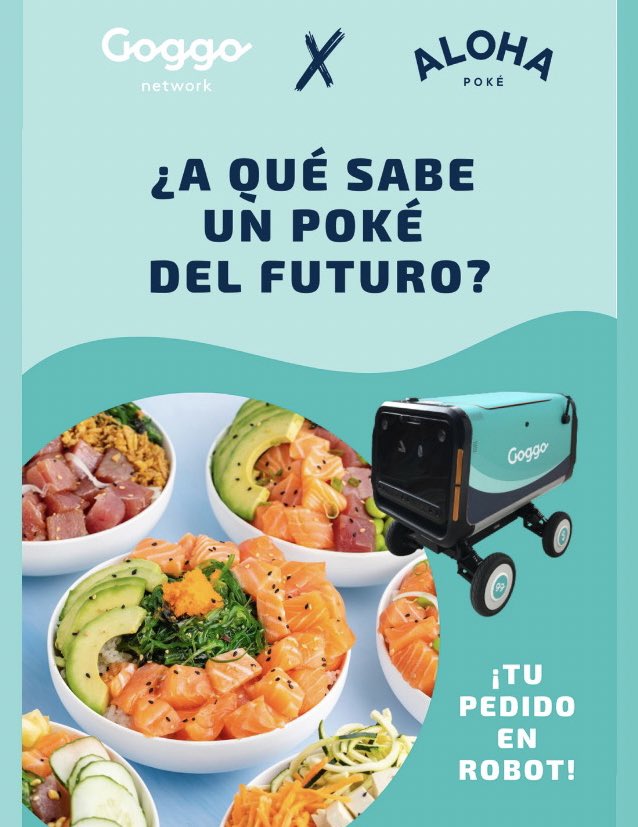 Aloha Poke home delivery… Now with robots! 🥗💙🤖
Order now from <a href="/alohapokespain/">ALOHA</a> website and receive your meal with one of our robots 😊 
Only in Zaragoza📍