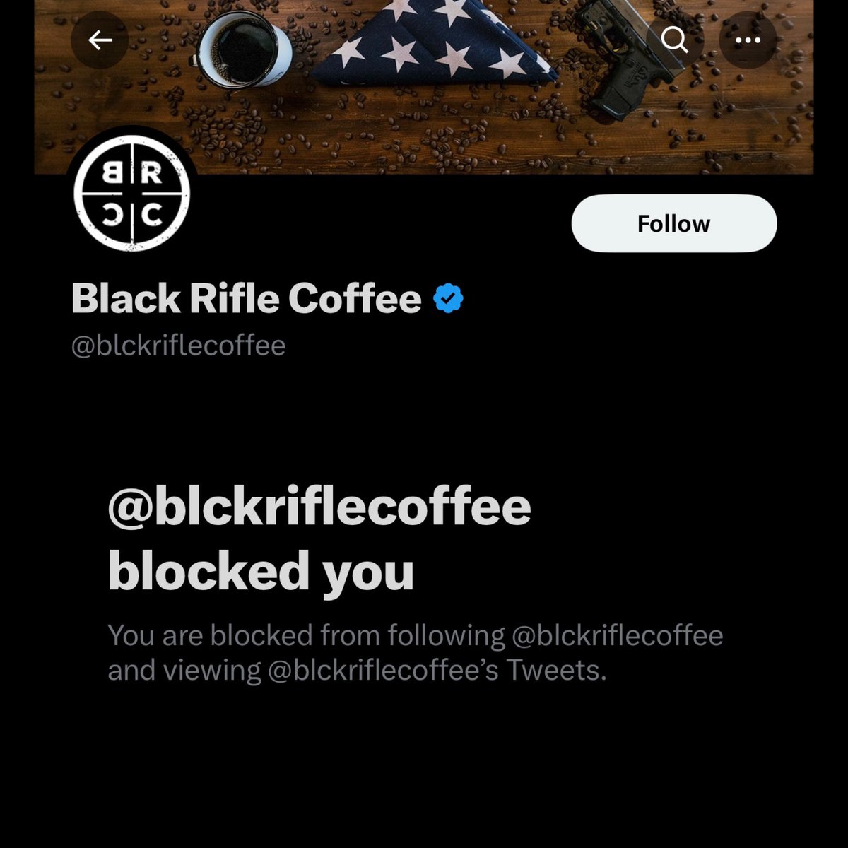 WPRUSA17's tweet image. Looks like #BlackRifleCoffee doesn’t like being called fake patriots
