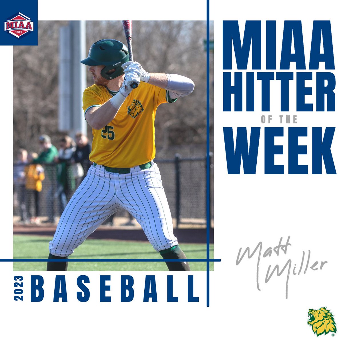 The MIAA (@themiaa) on Twitter photo 🆕 MIAA Baseball Athletes of the Week⚾️⤵️
Matt Miller became <a href="/MSSUBaseball/">Missouri Southern Baseball</a>'s new home run king while batting .471 to be crowned week four's MIAA Hitter of the Week👑
📰bit.ly/3xXrexz
#BringYourAGame 🆕 MIAA Baseball Athletes of the Week⚾️⤵️
Matt Miller became <a href="/MSSUBaseball/">Missouri Southern Baseball</a>'s new home run king while batting .471 to be crowned week four's MIAA Hitter of the Week👑
📰bit.ly/3xXrexz
#BringYourAGame