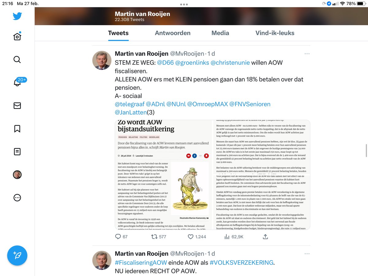 MvRooijen's tweet photo. 63.000 weergaven in 1 dag. Handen af van AOW:  trots Nederland https://t.co/jTDakKgDeN