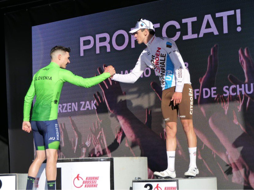 3rd in Kuurne-Brussel-Kuurne. The season has officially started!⚡️🚀

Thank you! @AG2RCITROENU19 

📸: @valjacquemet 

#cycling #cyclisme #ag2rcitroenu19team #ridedifferently #bmc #mavic #rosti #elite #lookcycle #pirelli #smith #hummel #wahoo #hjc