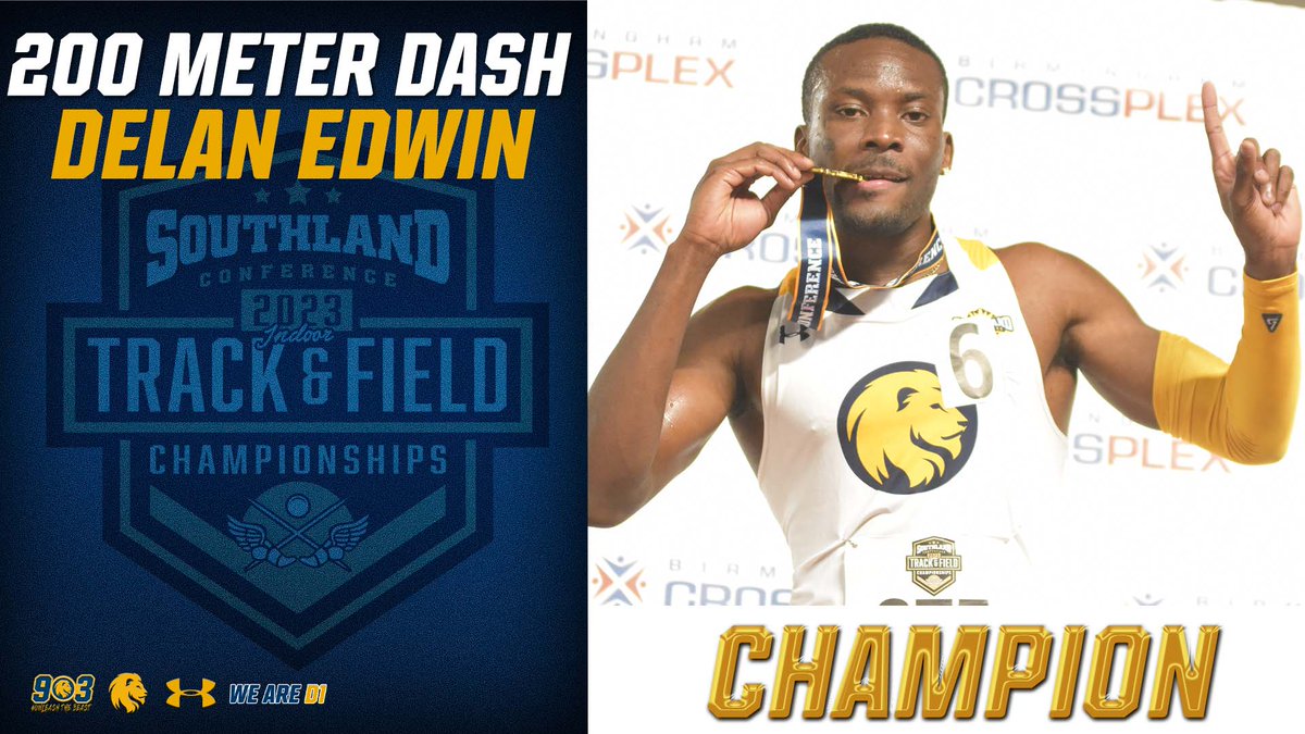🥇<a href="/SouthlandSports/">Southland Conference</a> CHAMPION🥇
Delan Edwin runs his season-best time as <a href="/tamuc/">田村菜央</a> sweeps the 60 and the 200! #UnleashTheBeast
