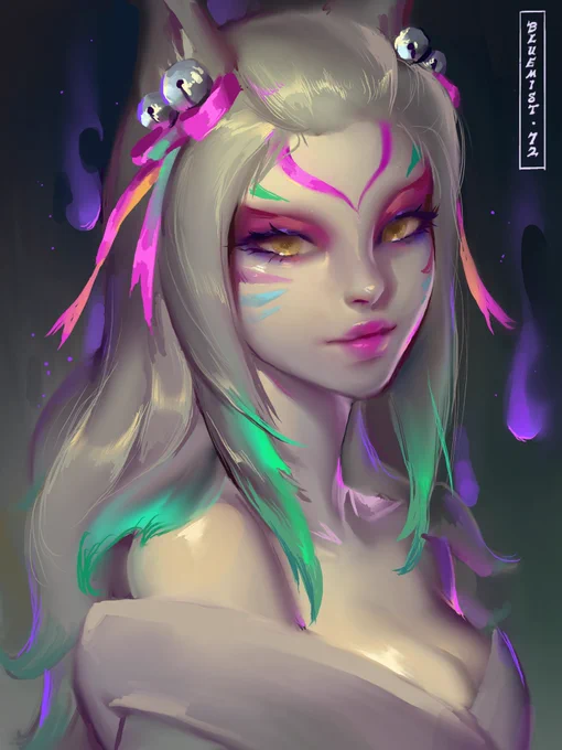 Spirit Blossom Ahri in between commissions #ArtofLegends #ahri #LeagueOfLegends 