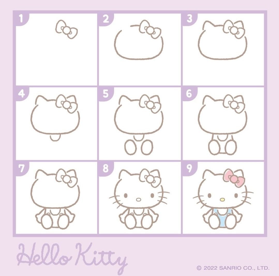 kimi on X: how to draw hello kitty!  / X