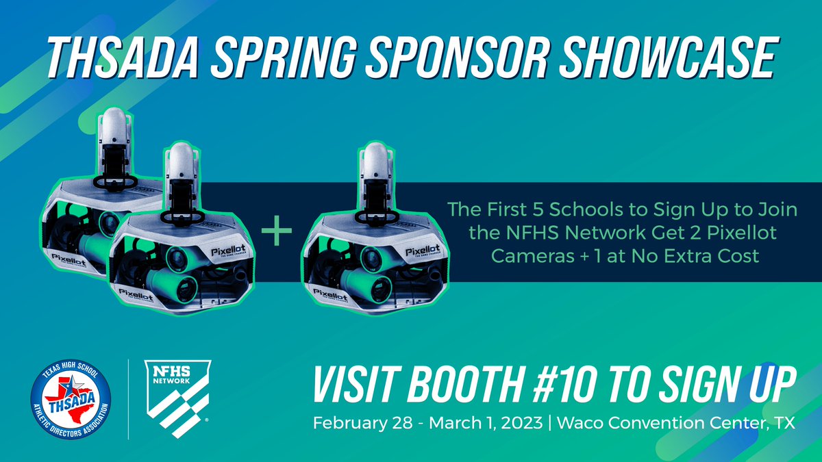 NFHSNetwork's tweet image. Tomorrow is @OfficialTHSADA 2023 Spring Sponsor Showcase! Be sure to stop by Booth 10 to chat with Jerel Cantrell, our local Texas NFHS Network representative, about streaming events effortlessly to grow your fanbase and generate revenue. #thsada #highschoolsports #texassports