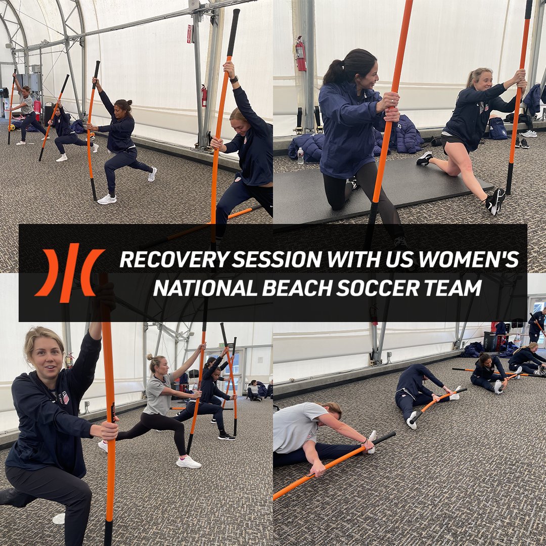 Stick Mobility Coach Dan Sparks taking the US Women's National Beach Soccer Team through an active recovery session with Stick Mobility in Chula Vista this last weekend. #StickMobility #mobilitytraining #athletictraining #sportsperformancetraining #flexibilitytraining