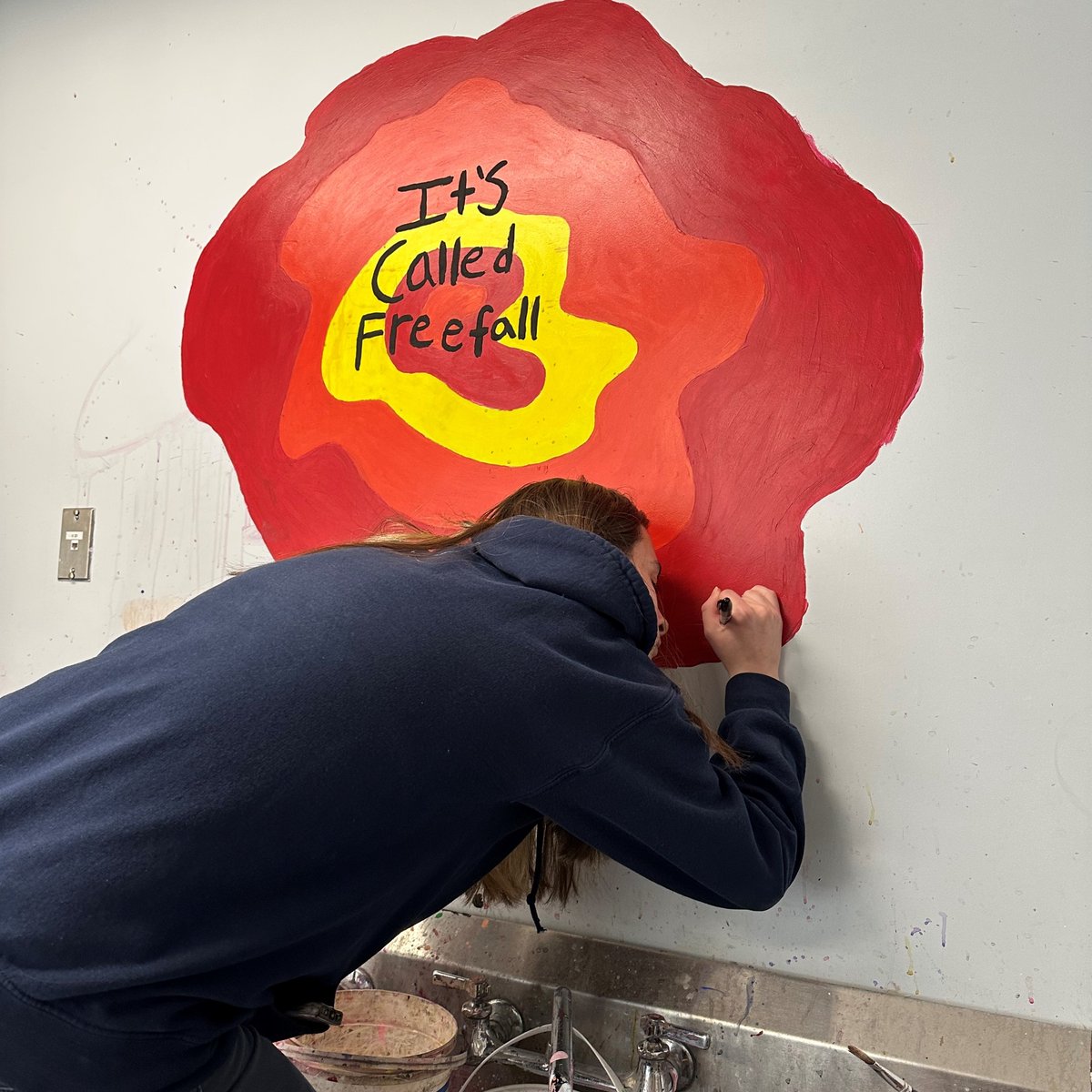 Rebecca is an 8th grade student here at FRCS. Check out her mural that she created on the walls of the Middle School art room! Rebecca came by the art room during lunch and before her basketball practice to complete her work! #Enter2Learn #Exit2Lead #EdThatAddsUp #WeAreFRCS