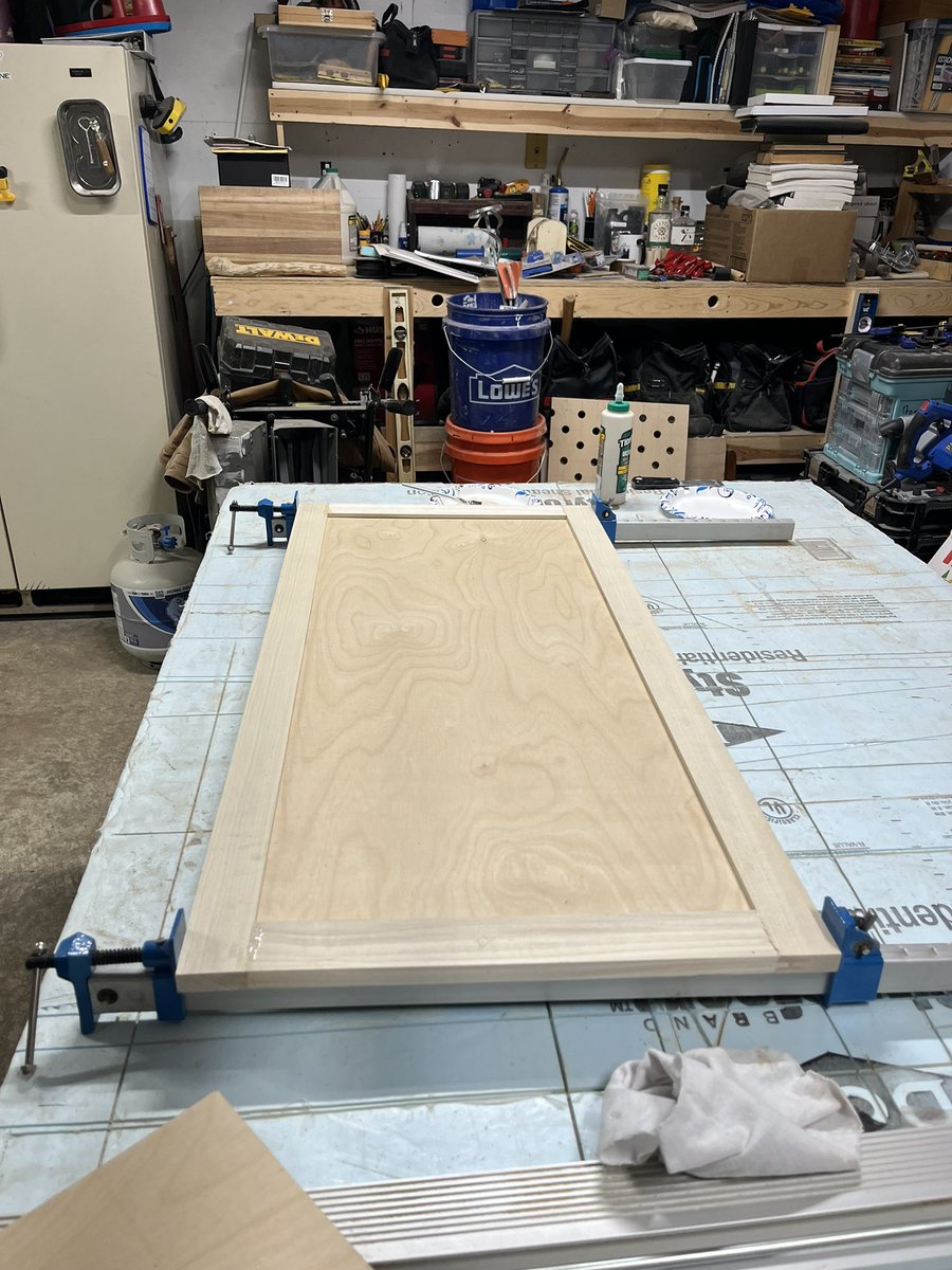 9367LLC's tweet photo. Miter saw insert and doors being glued up. Busy day at Rekindled Comcepts! Call us if you need us! #smallbusiness #woodworking #cabinetry https://t.co/UCSFymJmSL