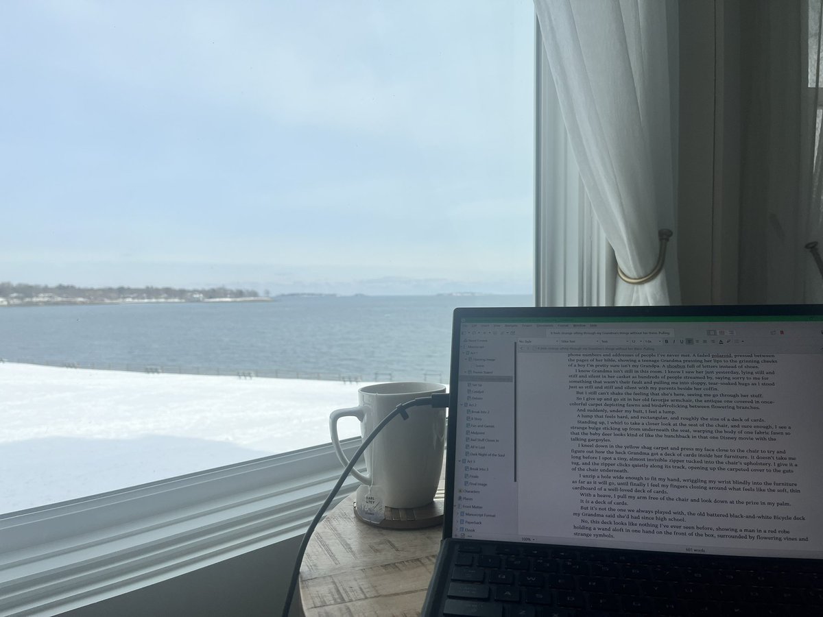 M_Deneka's tweet photo. Proposing a return to the patronage system. Being put up in a fancy room by the ocean to focus on #writing is the least we deserve for what we contribute to society. Change my mind. 😅 https://t.co/fH1A2SPRaq