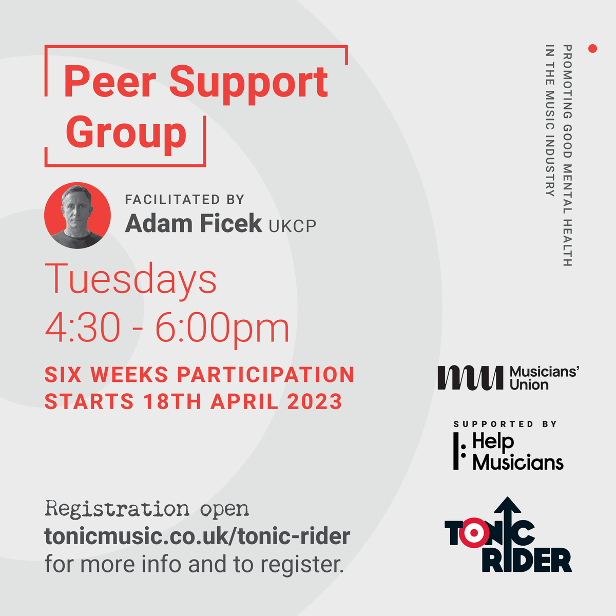 Tonic Rider (@tonicrideruk) on Twitter photo We are delighted to announce our 2nd online Peer Support Group for music teachers with <a href="/WeAreTheMU/">Musicians' Union</a> & <a href="/HelpMusicians/">Help Musicians</a>
facilitated by <a href="/adamficek/">Adam Ficek</a>
Register your interest > forms.gle/cQHwf2A7D4cqnm…
#TonicRider #MusicMindsMatter #WeAreTheMU #Teaching #MentalHealth #Wellbeing #Music We are delighted to announce our 2nd online Peer Support Group for music teachers with <a href="/WeAreTheMU/">Musicians' Union</a> & <a href="/HelpMusicians/">Help Musicians</a>
facilitated by <a href="/adamficek/">Adam Ficek</a>
Register your interest > forms.gle/cQHwf2A7D4cqnm…
#TonicRider #MusicMindsMatter #WeAreTheMU #Teaching #MentalHealth #Wellbeing #Music