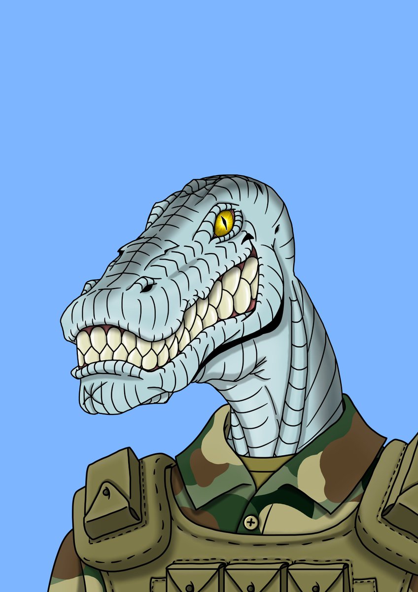 Sneaky_Reptiles's tweet photo. Today's Exhibit: Another military Sneaky Reptile who seems to be enjoying his job a little bit too much.

Rate this Reptile and Follow for more!

#NFT #Teaser #nftart #NFTartwork #digitalartwork #NFTcollections #NFTLaunch #Crypto  #ETH https://t.co/LpHSmLMZ1Q