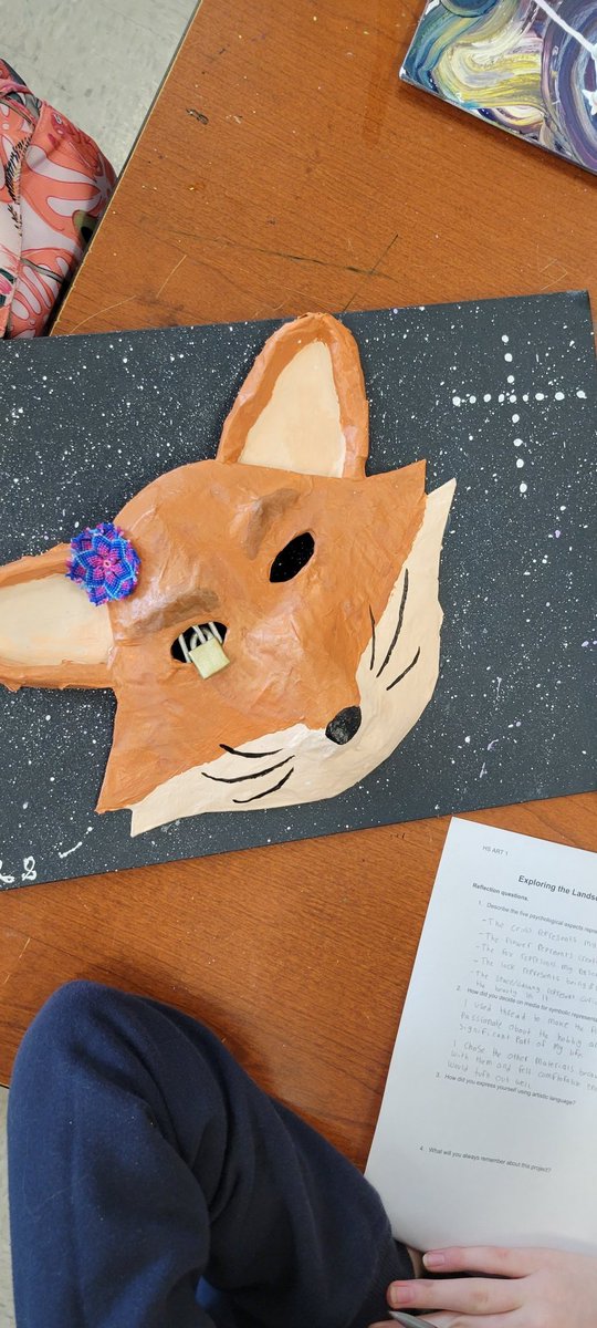 nrjhart's tweet photo. HS Art 1 understood the assignment: "Mask of our Mind"...5 aspects of their psychological mind! #ALLIN https://t.co/1AnozLnAUl