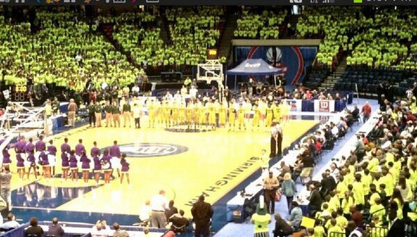What’s the best <a href="/AHSAA_hoops/">AHSAA State Finals</a> finals atmosphere I’ve ever seen? 

Look no further than the guys in bright green. <a href="/mtnbrookhoops/">Mountain Brook Hoops</a> fans are unlike any other — just ask <a href="/BuckyBasketball/">Bucky McMillan</a>