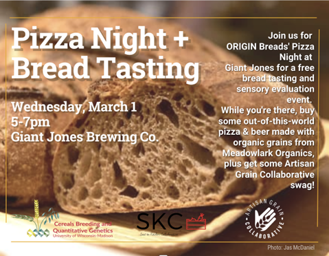 UWmadison_CB_QG's tweet photo. Pizza Night + Bread Tasting
Welcome All.! Join us for ORGIN BREADS Pizza Night.
#pizzanight #breadtasting #taste #beer #madison #wisconsin #grain #wheat #agriculture https://t.co/XIOyjbm7J7