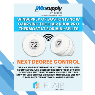 WinSupplyBoston's tweet photo. Come on down to Winsupply of Boston before your next minisplit install and ask us about the FLAIRPUCK PRO!!!
Thank you, as always, for making Winsupply of Boston a part of your day!
#HVAC #MINISPLIT #COOLING #FLAIRPUCK #THERMOSTAT #WINSUPPLY #LG #FUJITSU https://t.co/DE26oTZHsM