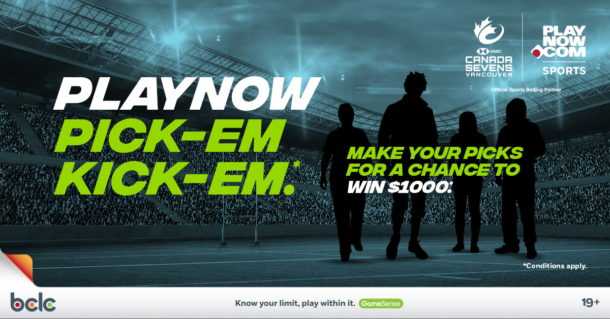 VanSevens's tweet photo. Pick-Em for a chance to win $1,000! 🔥 Pick-Em Kick-Em for a chance to win one of two $1,000 prizes by predicting who will win the 7K 7s Kick-Em Challenge. Must be 19+ to enter.

▶️ https://t.co/e7iSbkRdNf

#Canada7s | @PlayNowSports https://t.co/nLJQWAiUf3