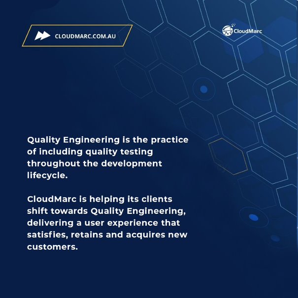 CloudMarcAU's tweet photo. #cloudmarc #movethedial #qualityengineering #quality #engineering #QE #software #testing #development #lifecycle #customersatisfaction #minimisecosts #efficiency #trust https://t.co/KUIozTcDbI