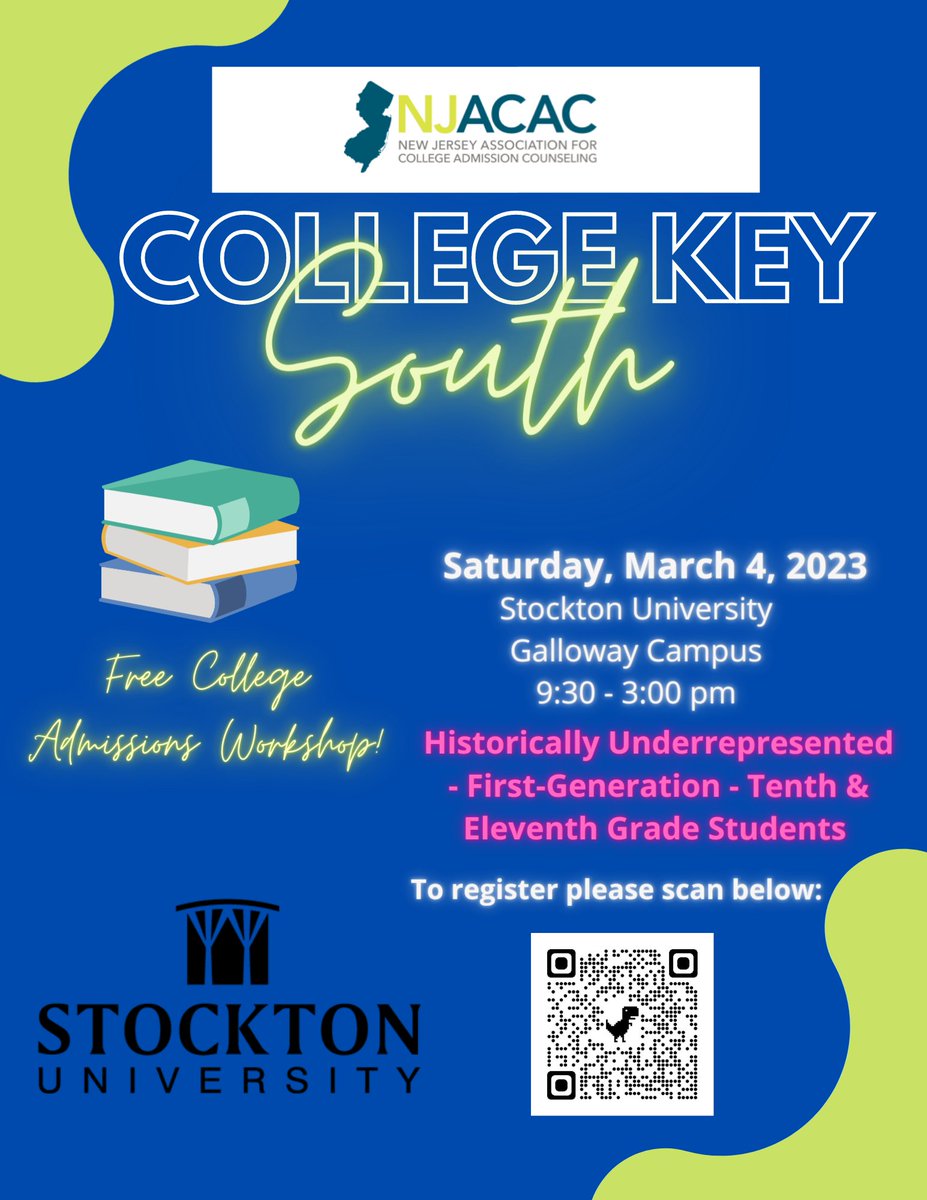 EHTNJGuidance's tweet photo. College Key South at Stockton Univ. on March 4th.  Check the flyer for details! Student registration link: https://t.co/LUi7mZO10r https://t.co/MTQ3HjT34M