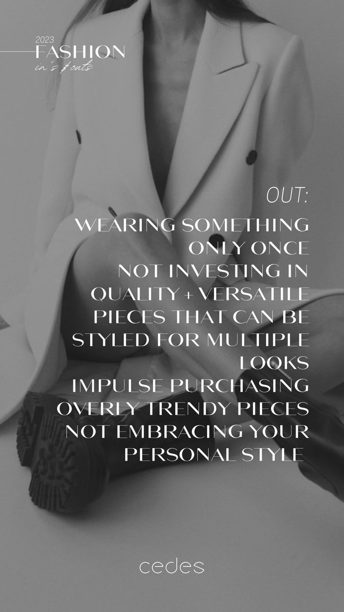 2023 #fashion in’s &amp; out’s — what are your thoughts? #style #wardrobe #fashionstyle #fashionistas #fashionable #styletips #fashiontips #2023fashion #capsulewardrobe #effortlessstyle #versatility #smallbiz