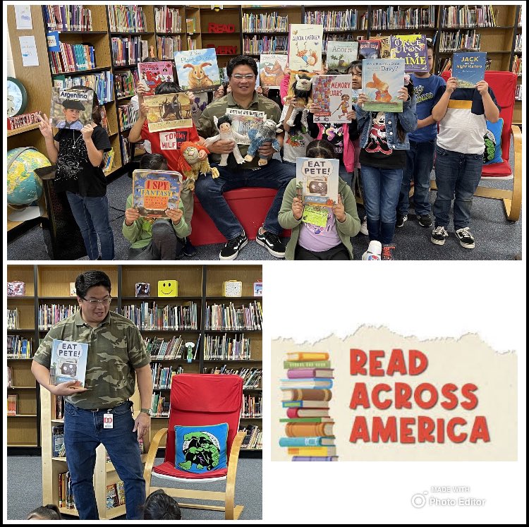 Our Principal @MarkMalo614 went to Carmichael Elementary to read to students to kick off Read Across America! 📚 @Primary_AISD @AldineISD #AldineConnected #GreatnessTogether